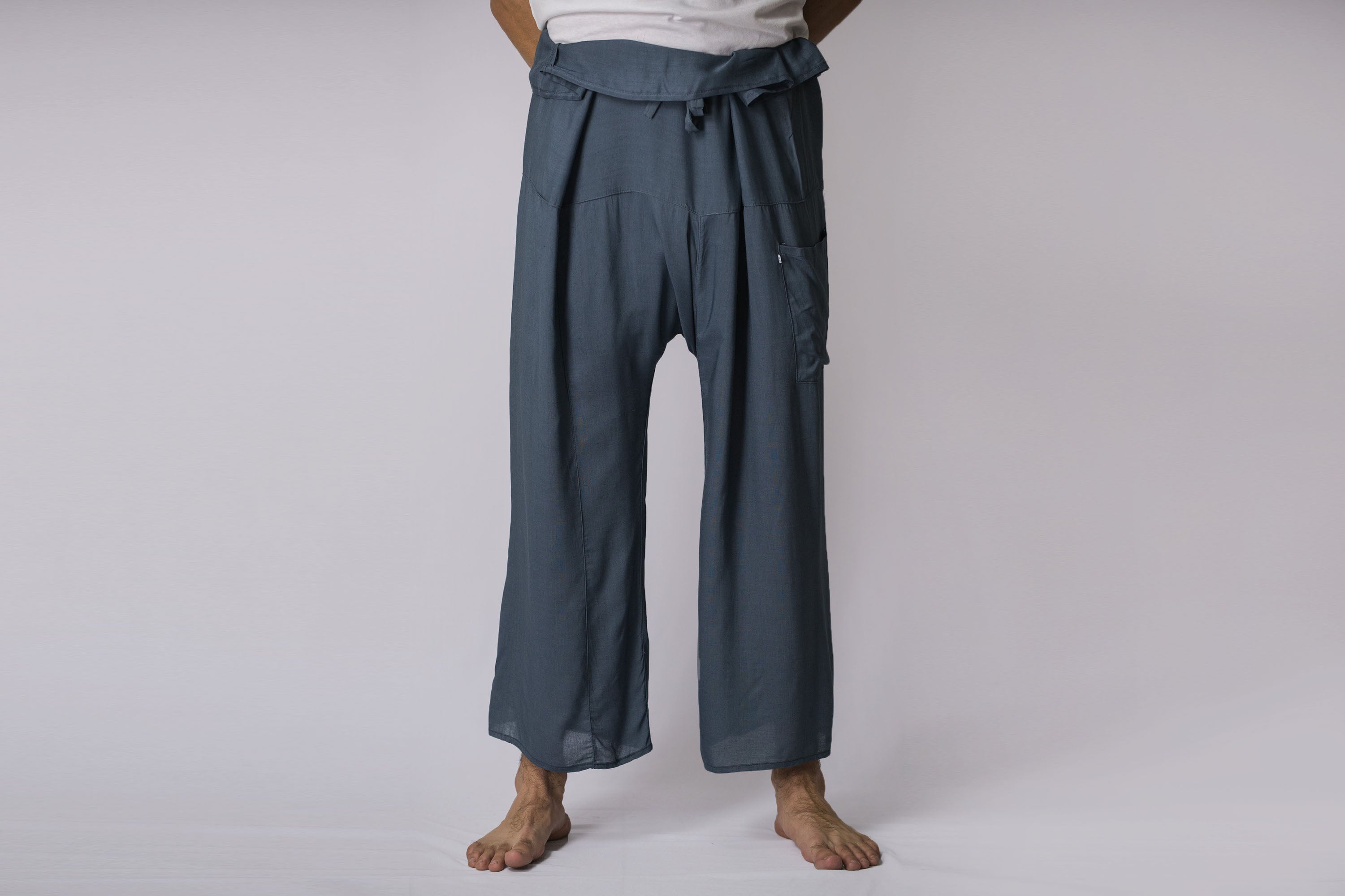 Unisex Thai Fisherman Pants in Blue Gray
