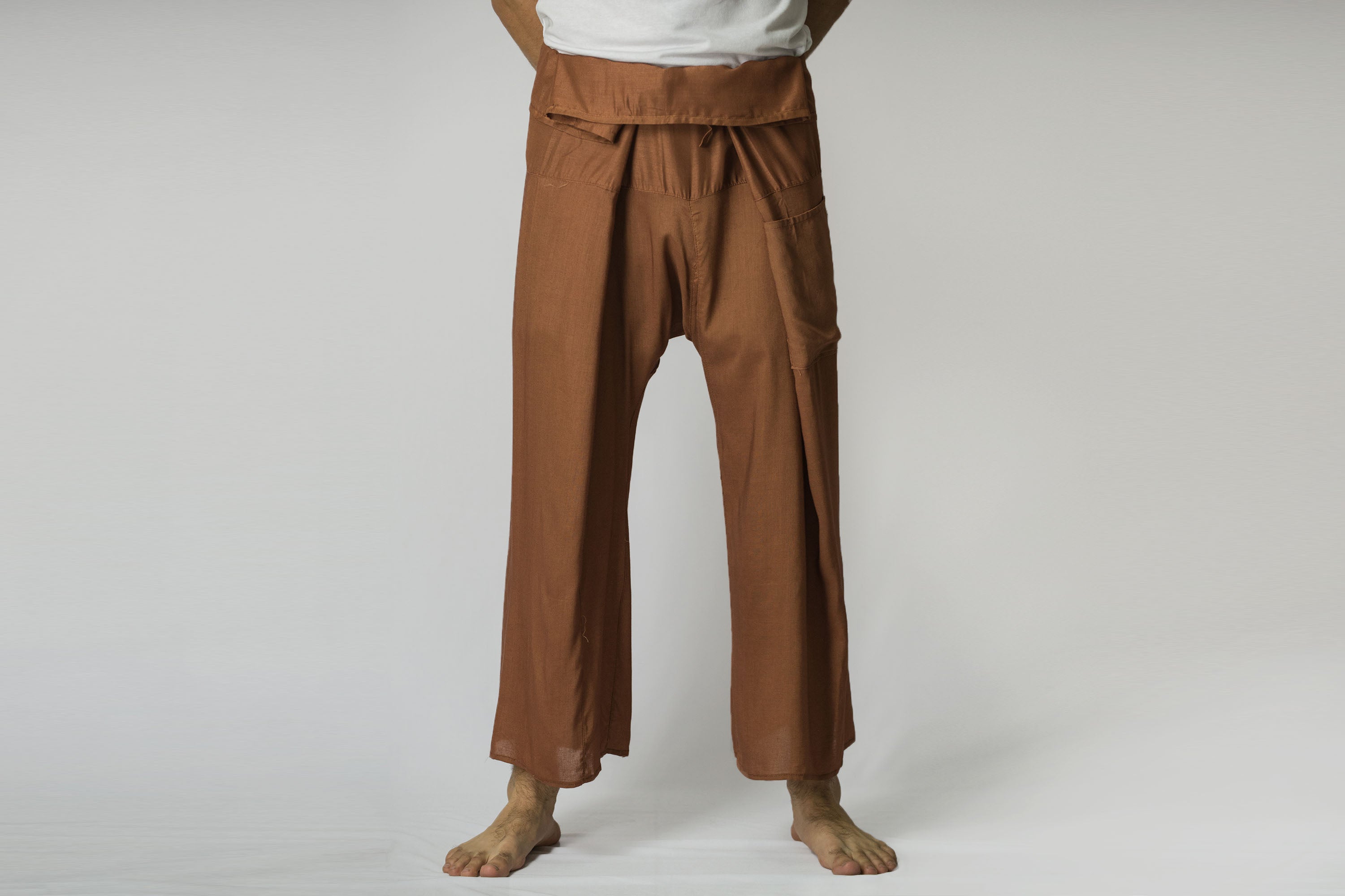 Unisex Thai Fisherman Pants in Brown
