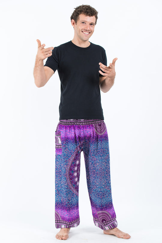 Tribal Chakras Men's Harem Pants in Purple