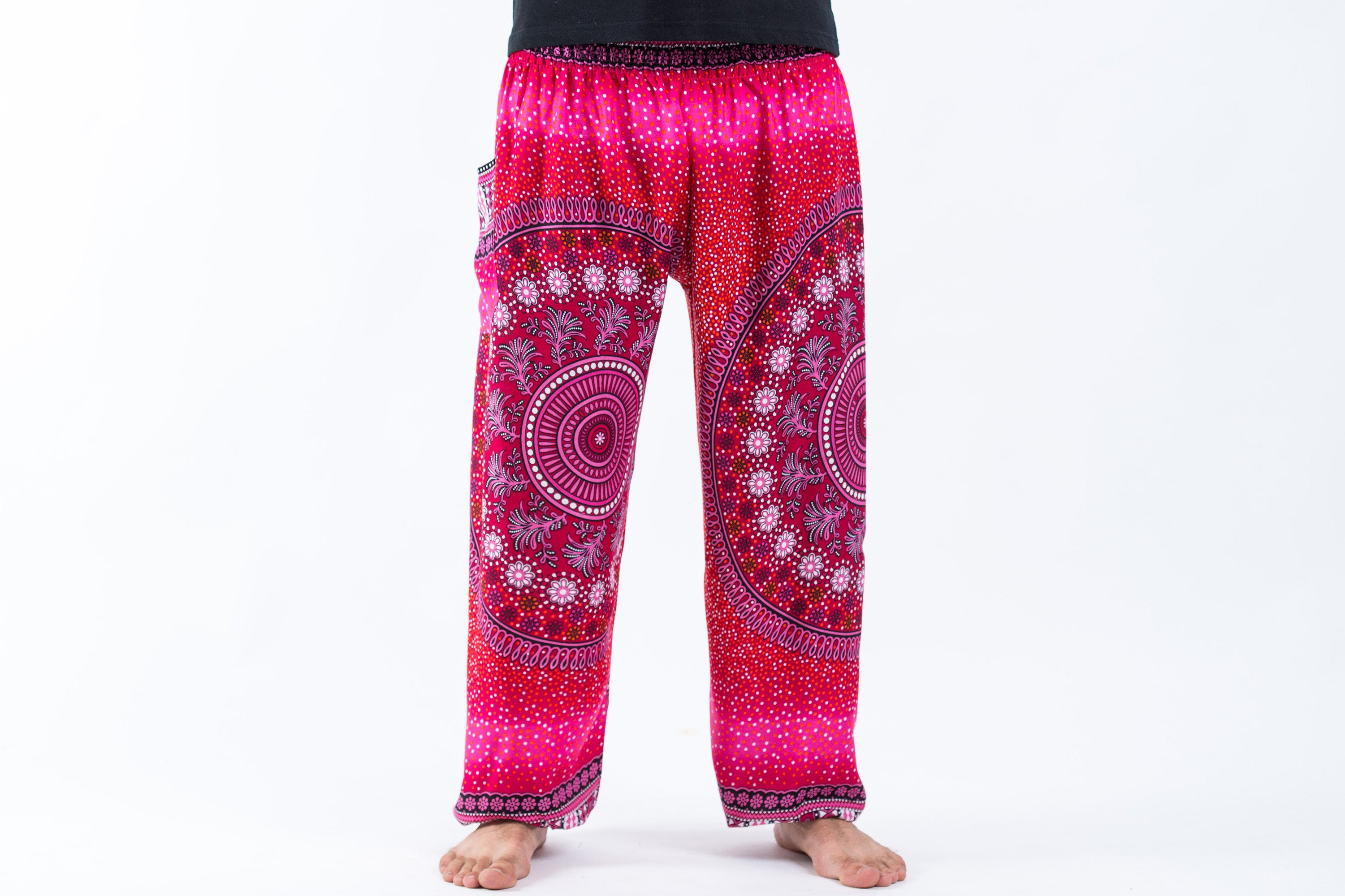 Tribal Chakras Men's Harem Pants in Pink