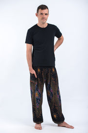 Peacock Eye Men's Harem Pants in Black