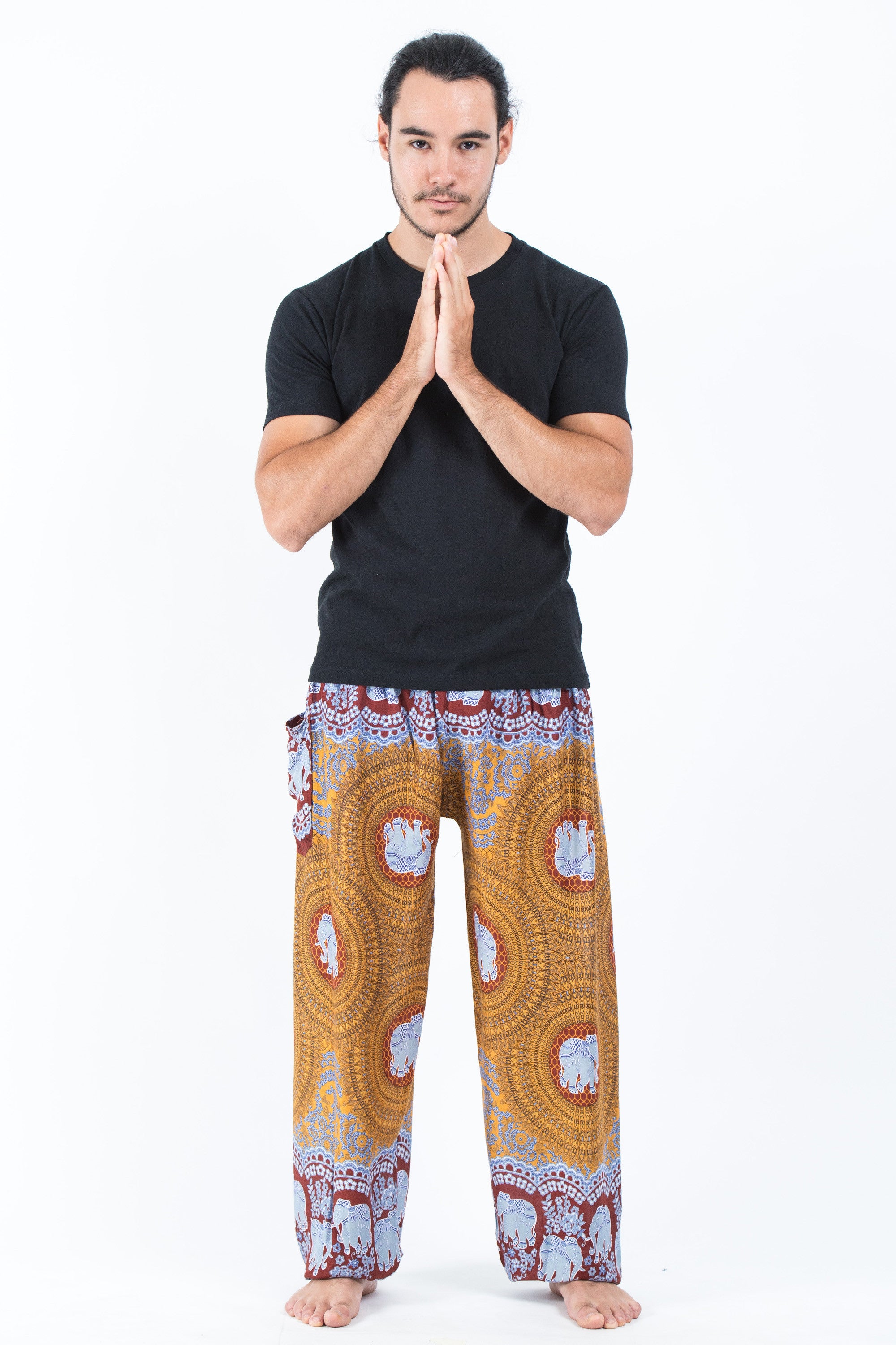 Mandala Elephant Men's Elephant Pants in Bronze