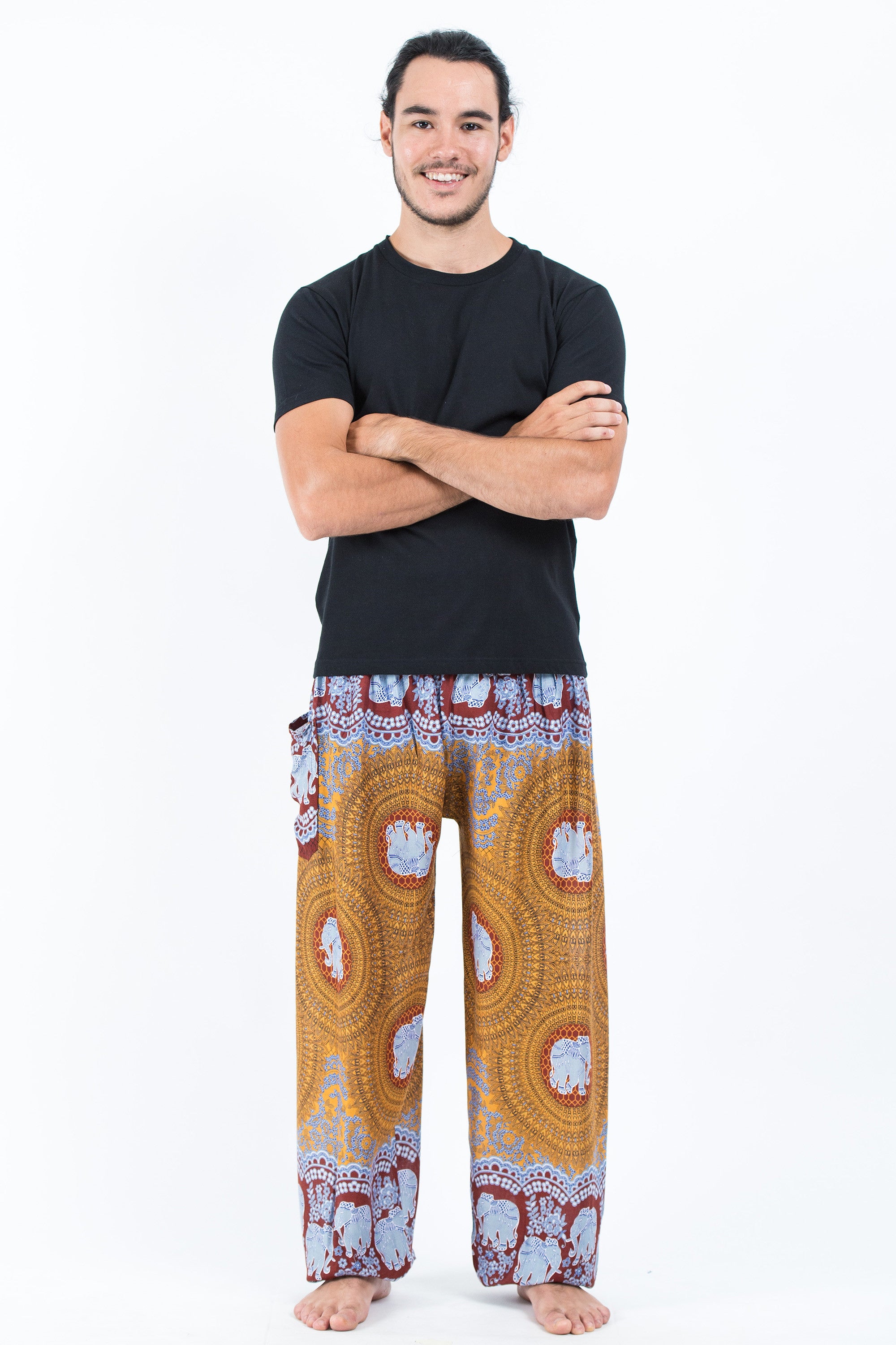 Mandala Elephant Men's Elephant Pants in Bronze
