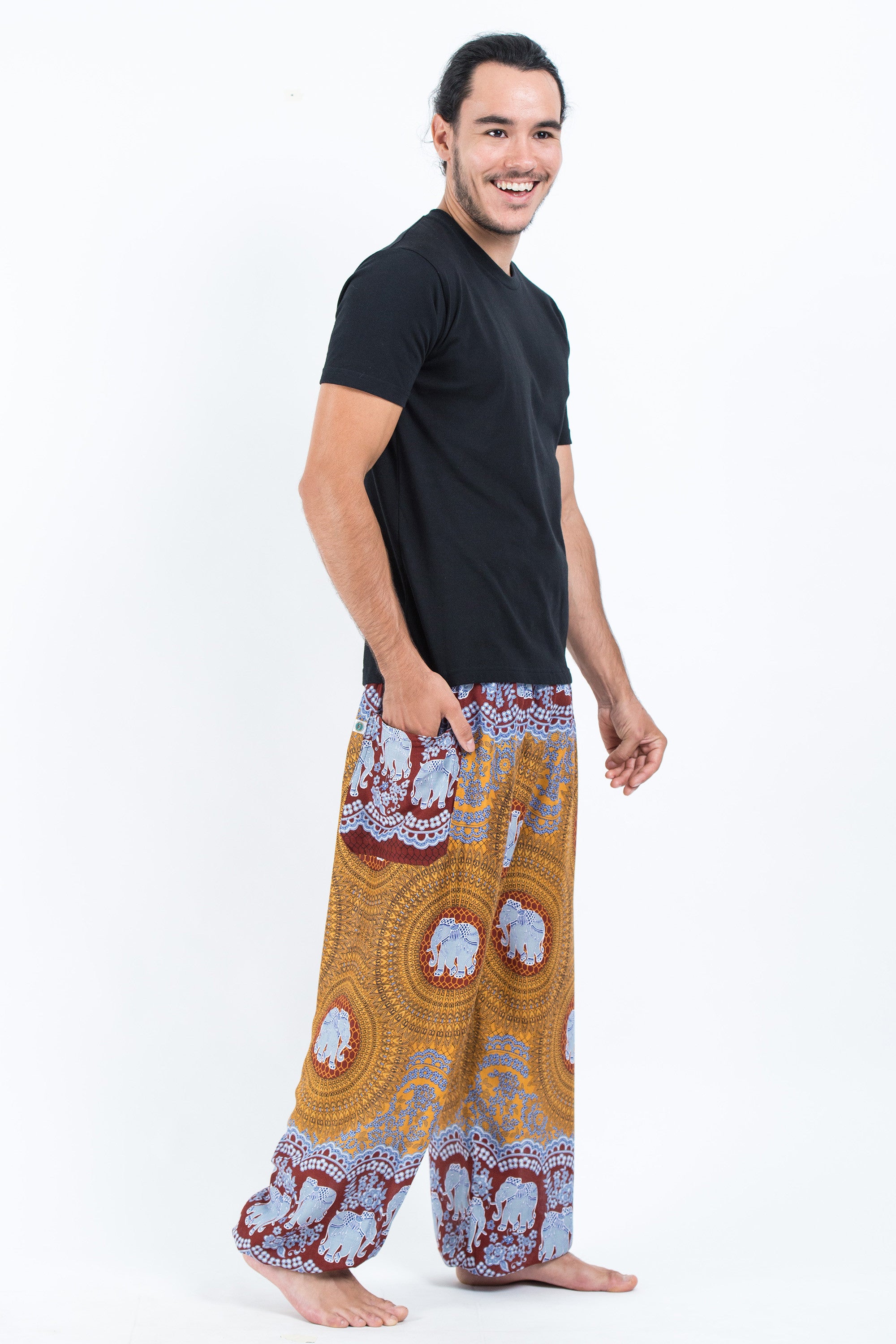 Mandala Elephant Men's Elephant Pants in Bronze