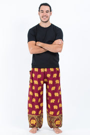 Golden Elephant Men's Elephant Pants in Maroon