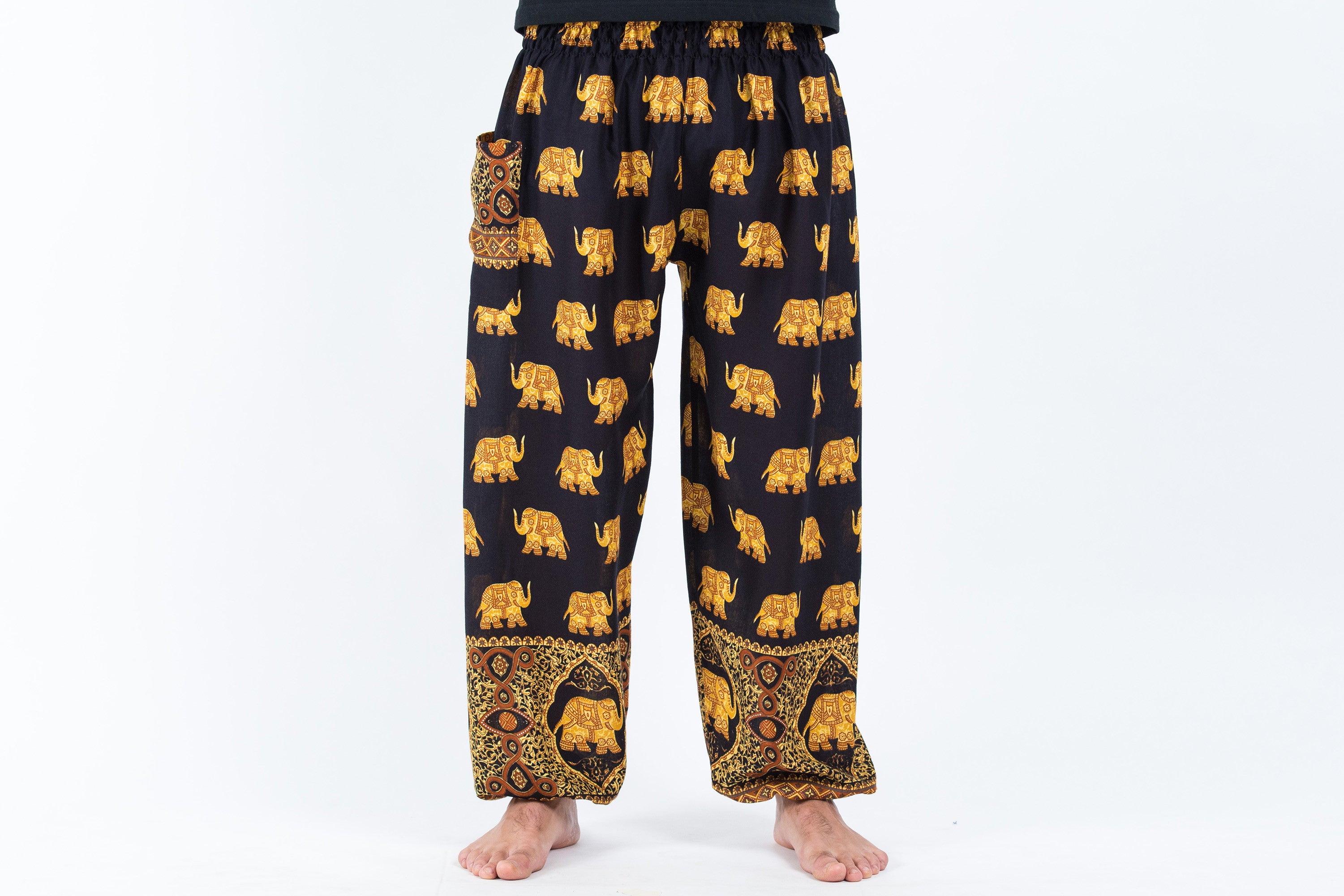Golden Elephant Men's Elephant Pants in Black