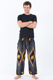 Peacock Elephant Men's Elephant Pants in Black