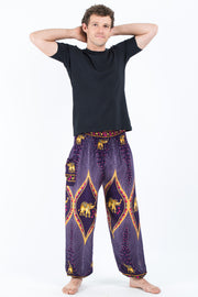 Peacock Elephant Men's Elephant Pants in Purple