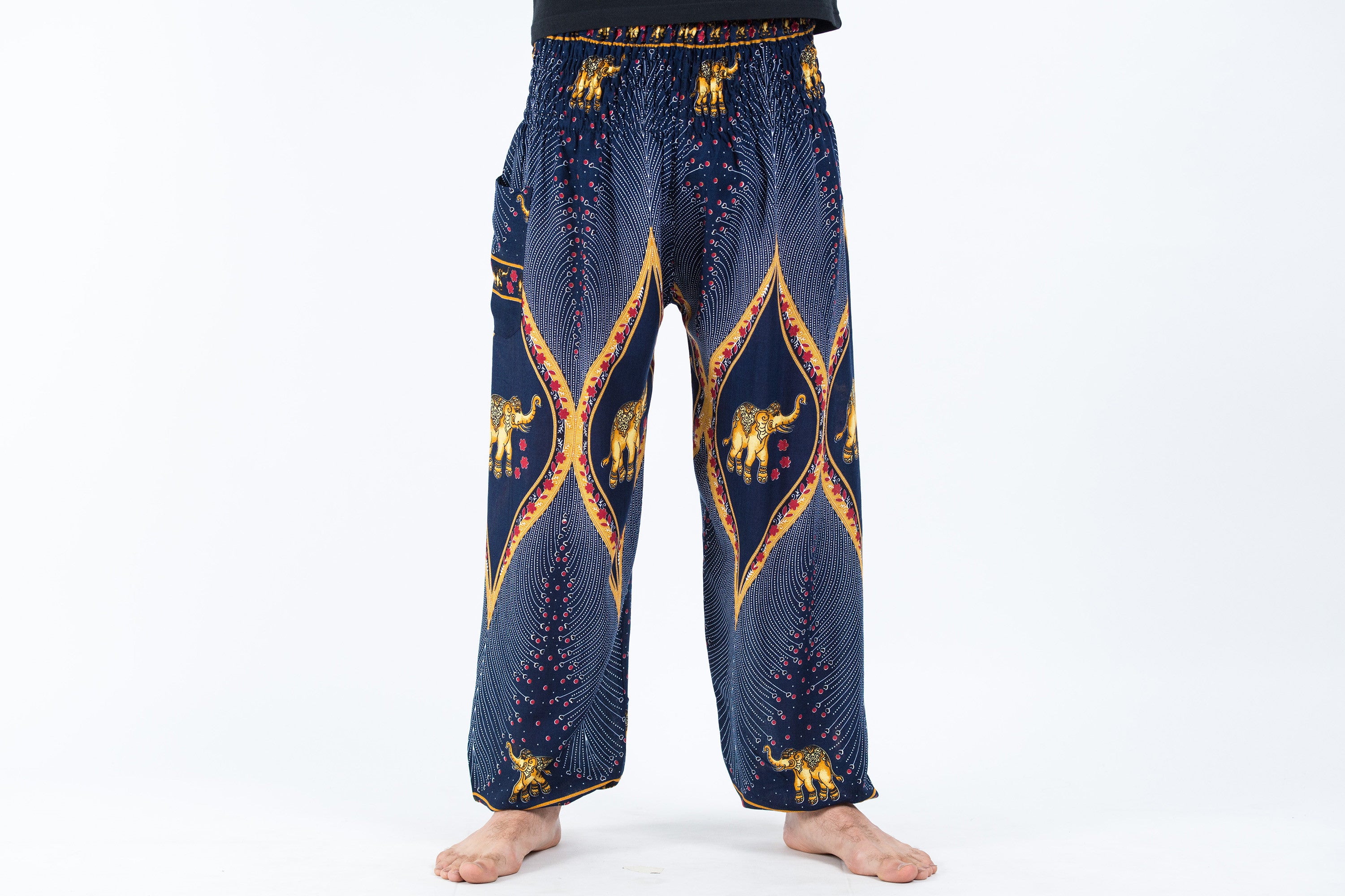 Peacock Elephant Men's Elephant Pants in Blue