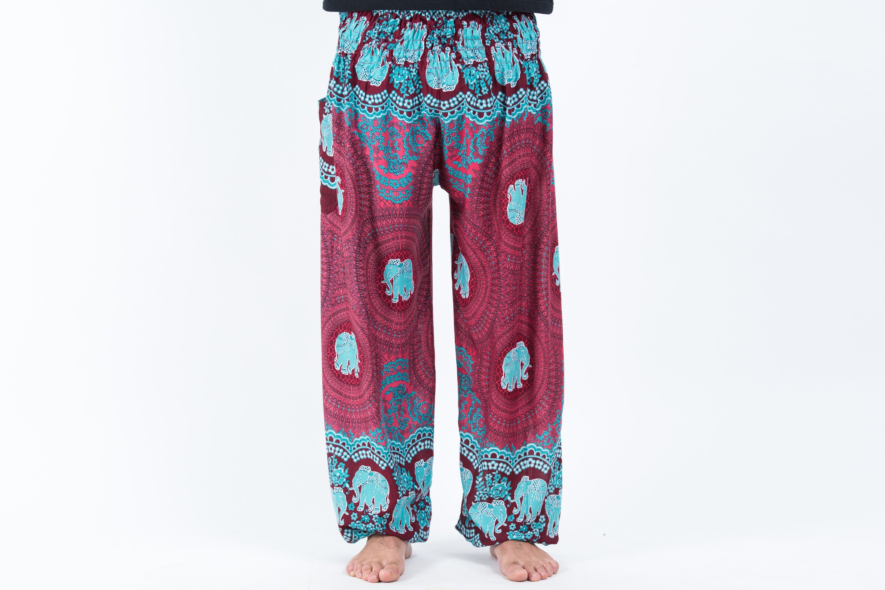 Mandala Elephant Men's Elephant Pants in Red