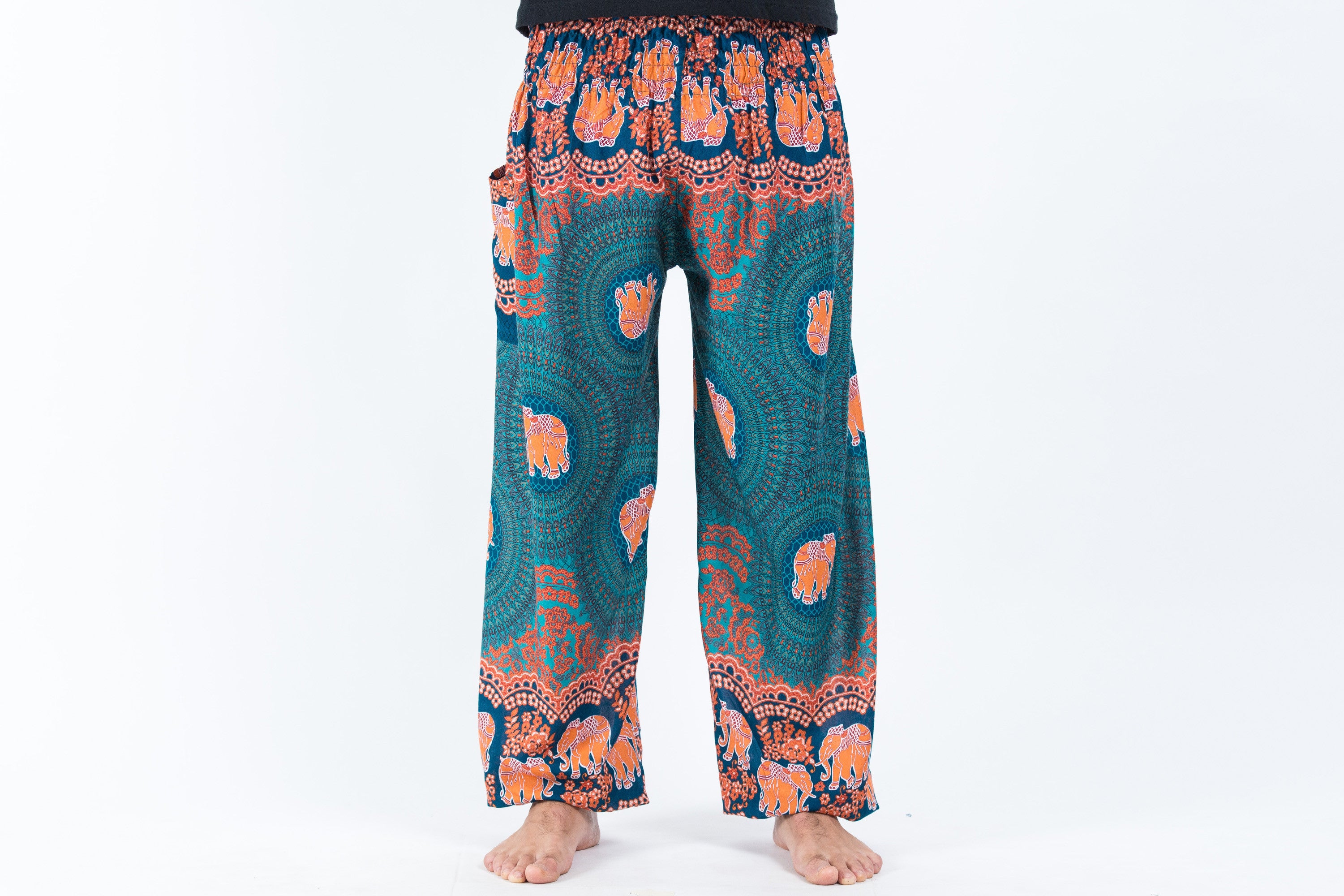 Mandala Elephant Men's Elephant Pants in Turquoise
