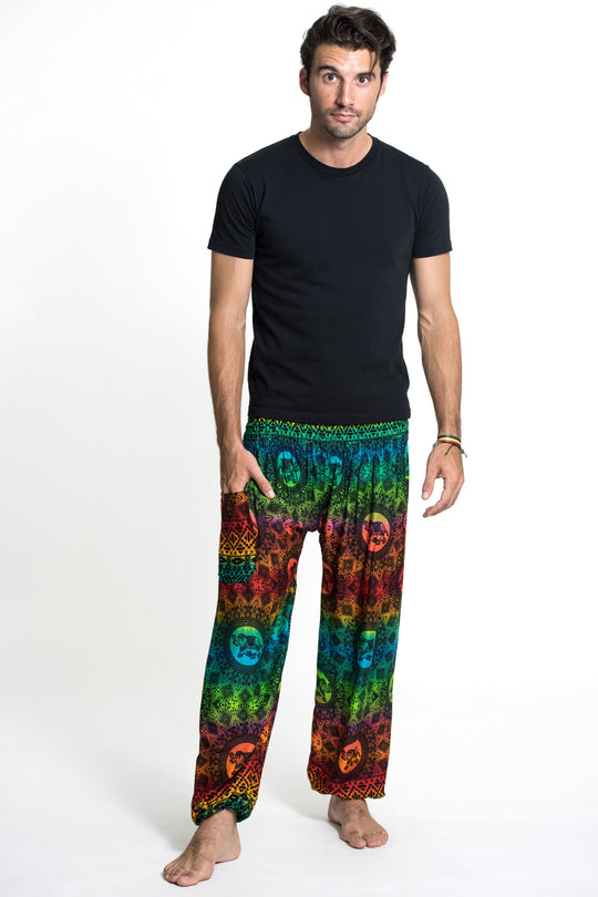 Rainbow Elephant Men's Elephant Pants in Orange