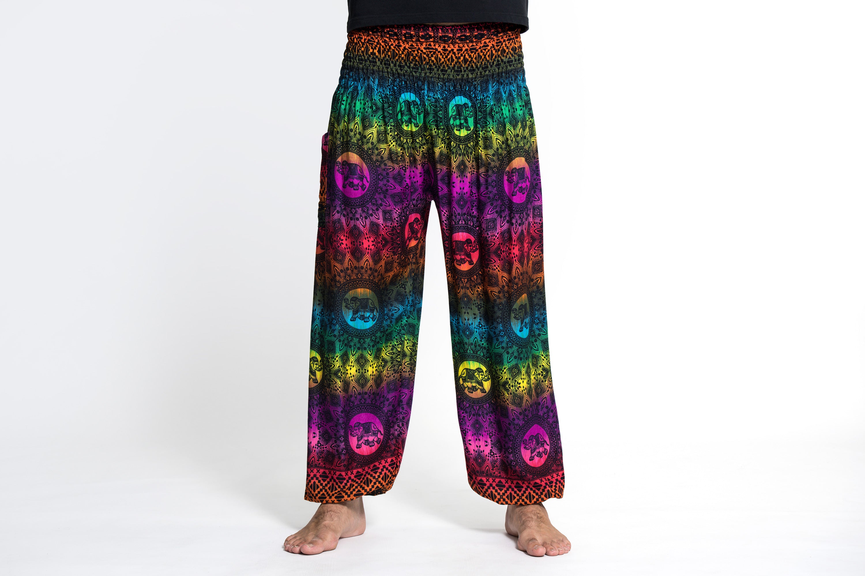 Rainbow Elephant Men's Elephant Pants in Purple