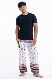 Triangles Men's Harem Pants in White