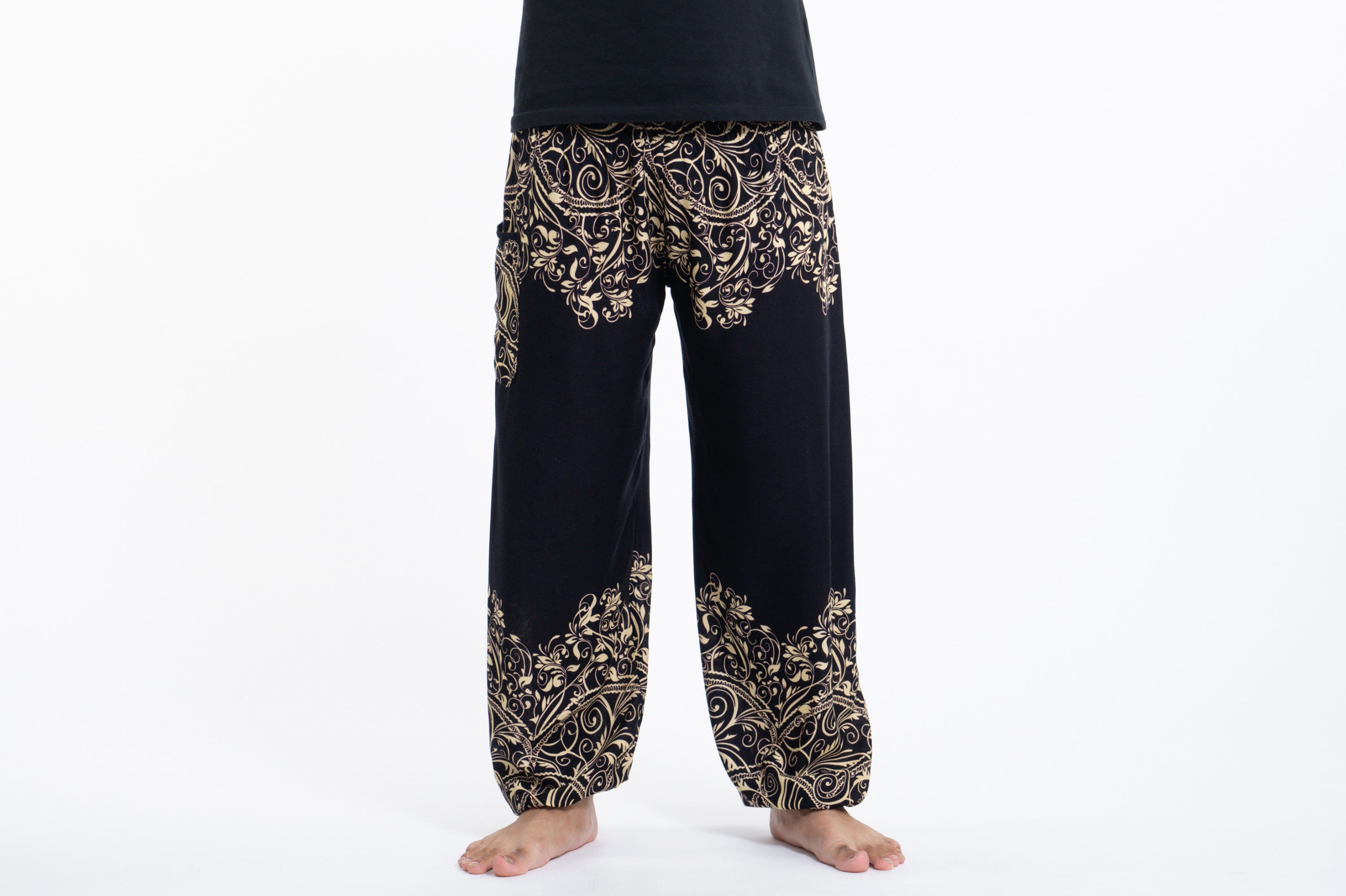 Vines Men's Harem Pants in Black