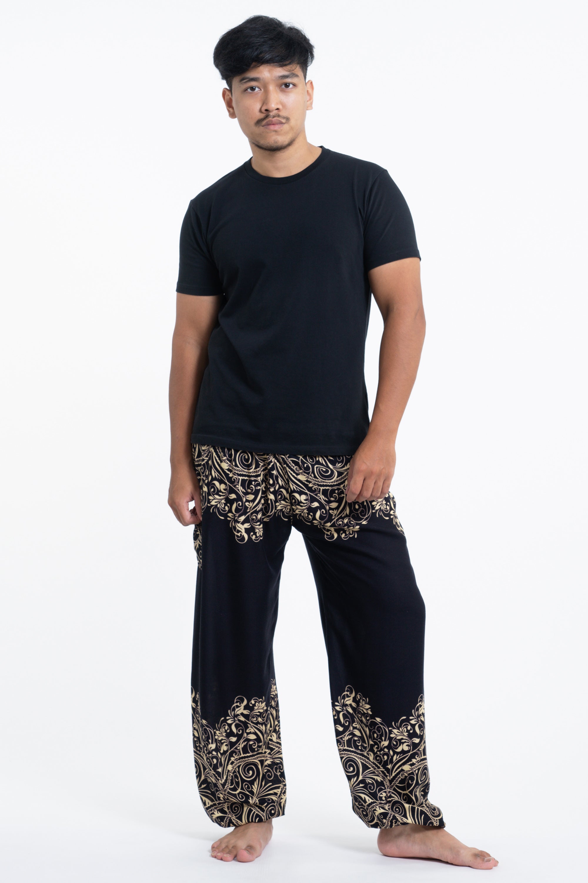 Vines Men's Harem Pants in Black