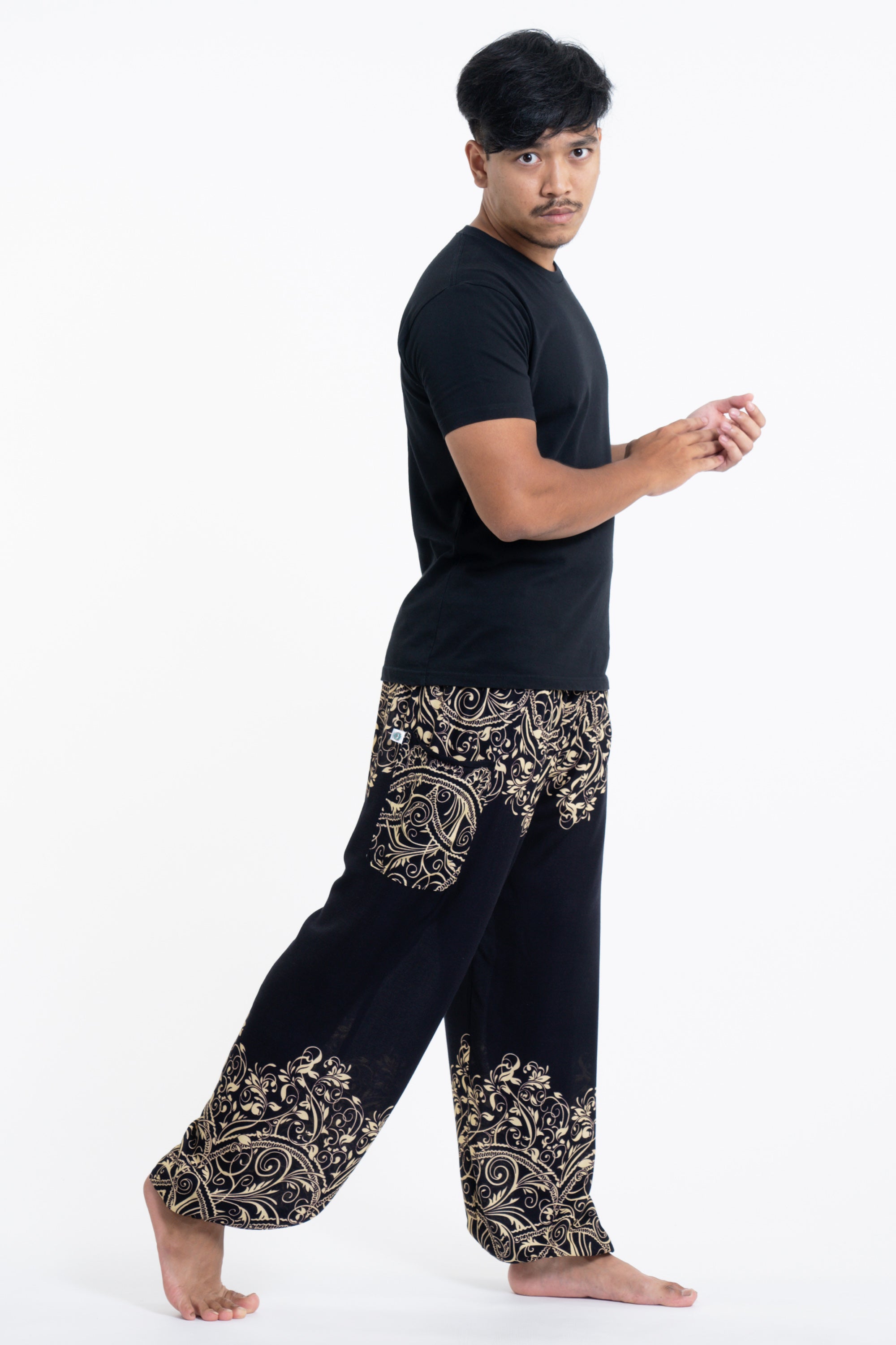 Vines Men's Harem Pants in Black