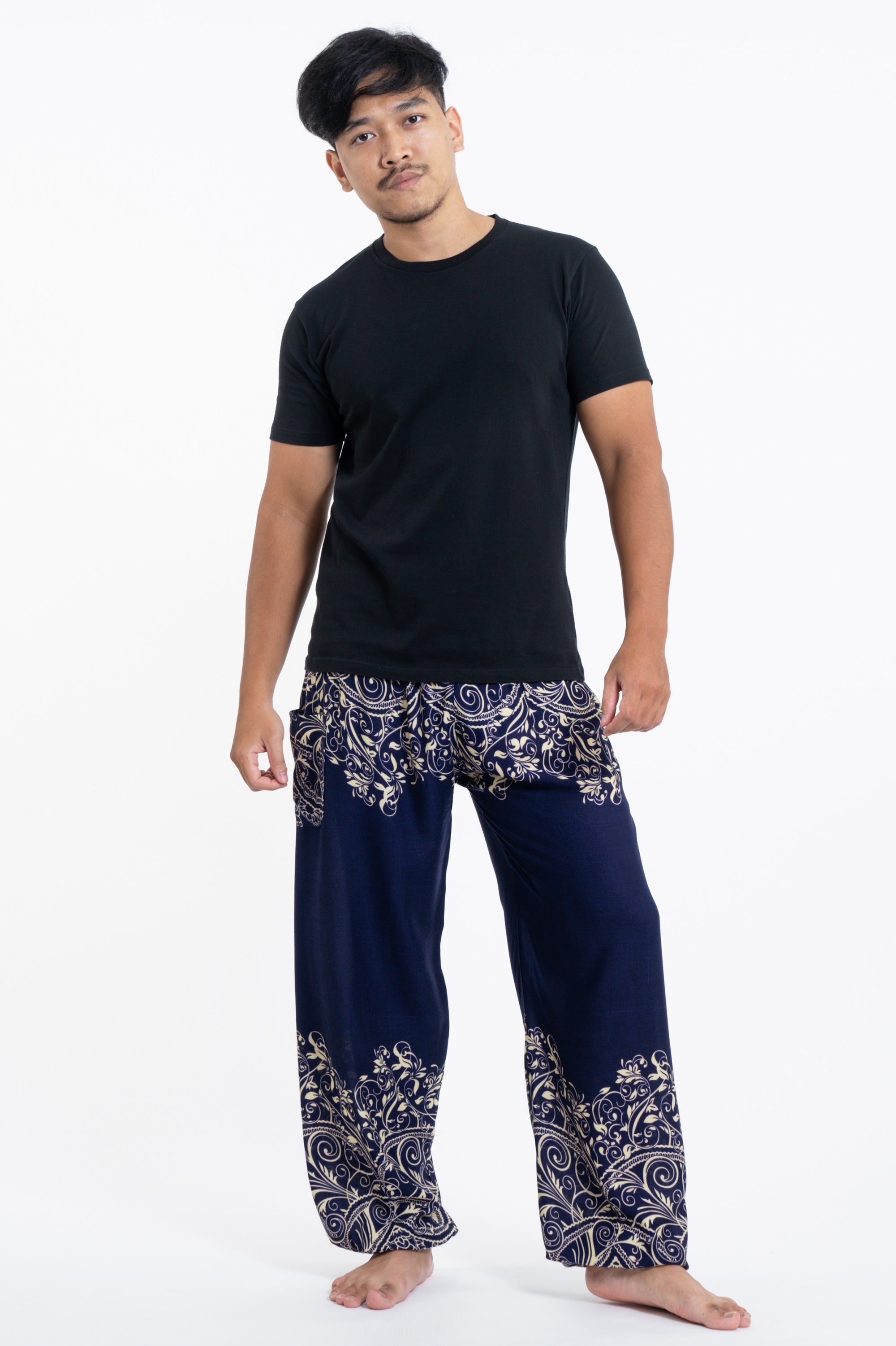 Vines Men's Harem Pants in Blue