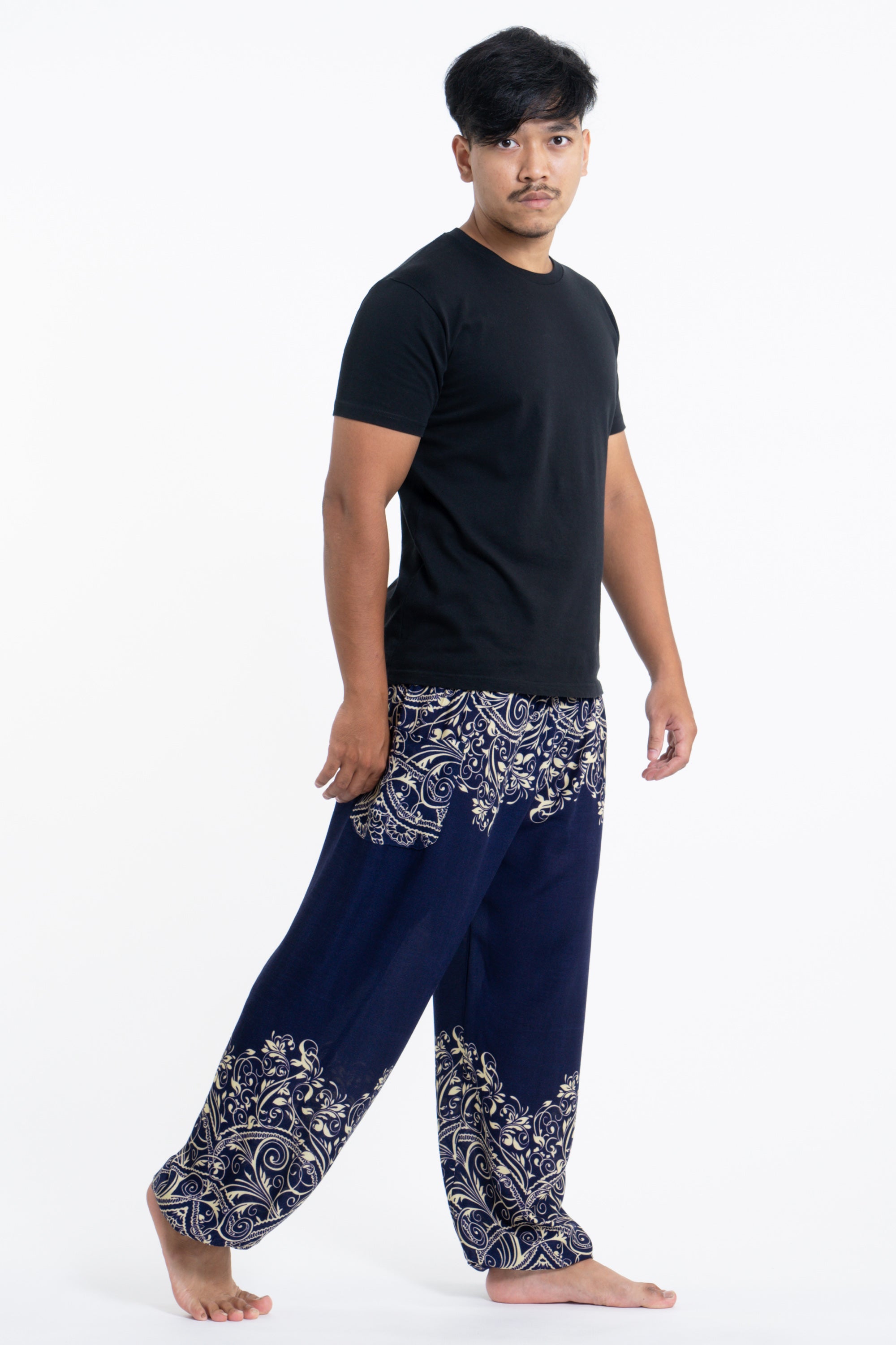 Vines Men's Harem Pants in Blue