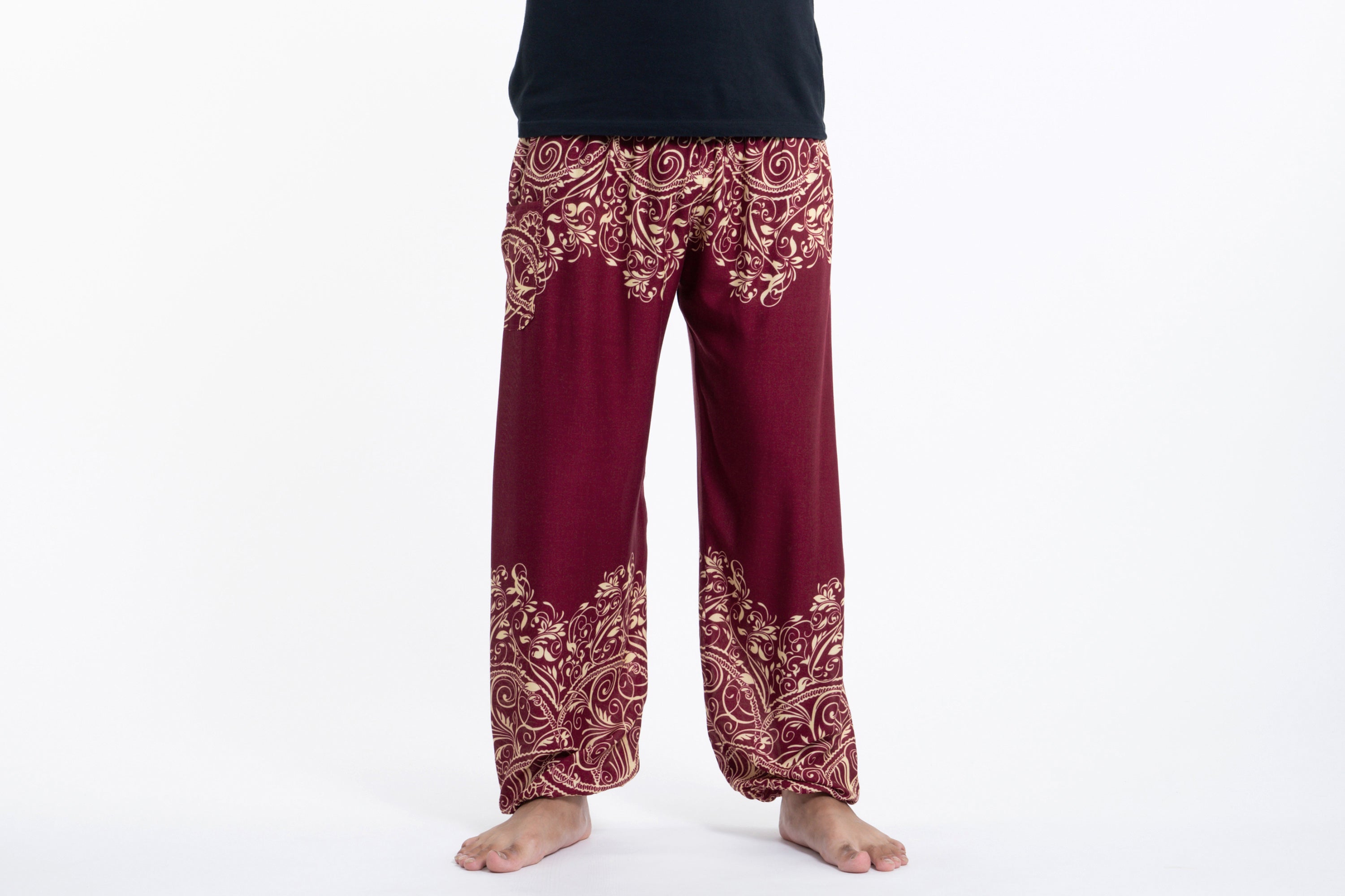 Vines Men's Harem Pants in Red