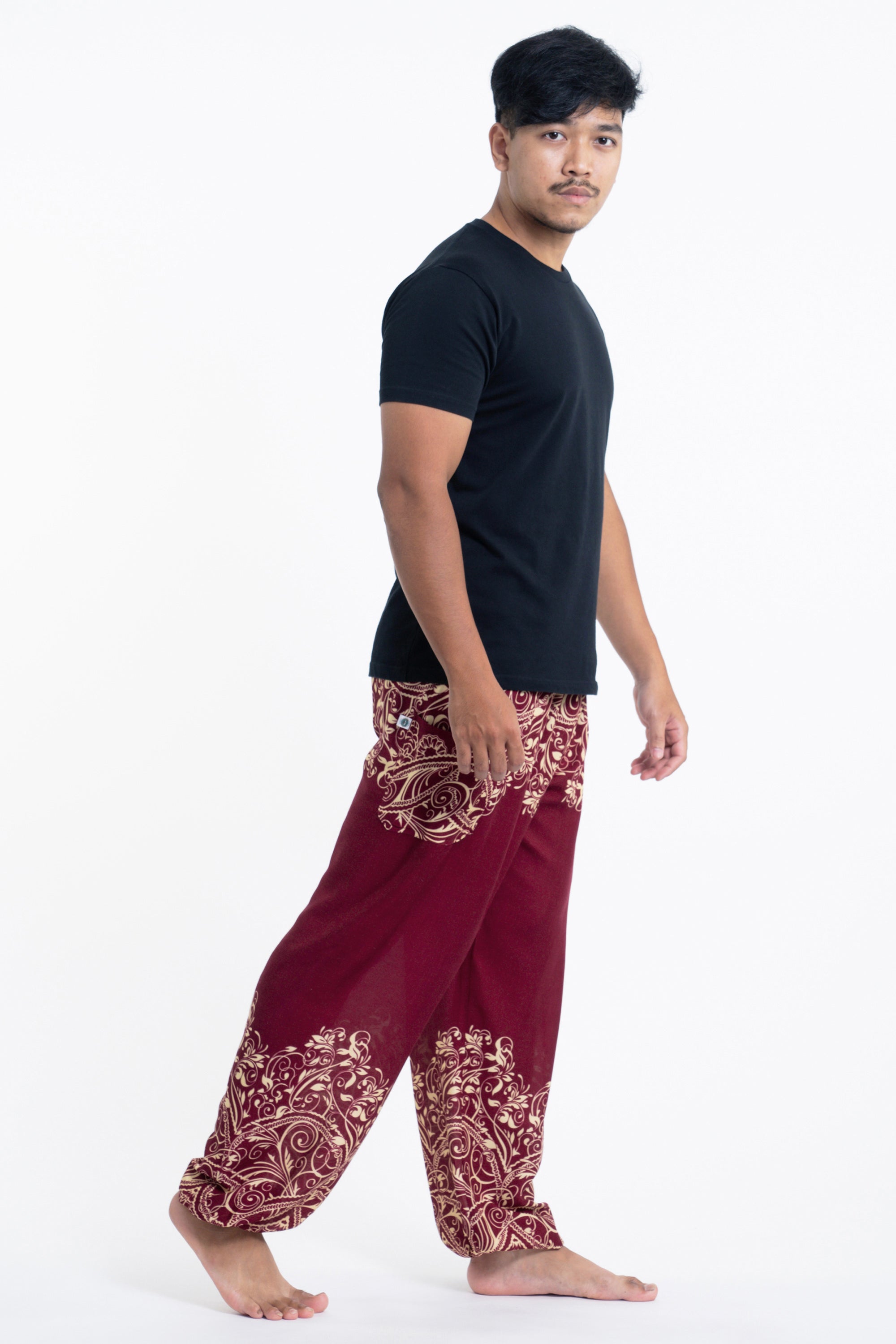 Vines Men's Harem Pants in Red