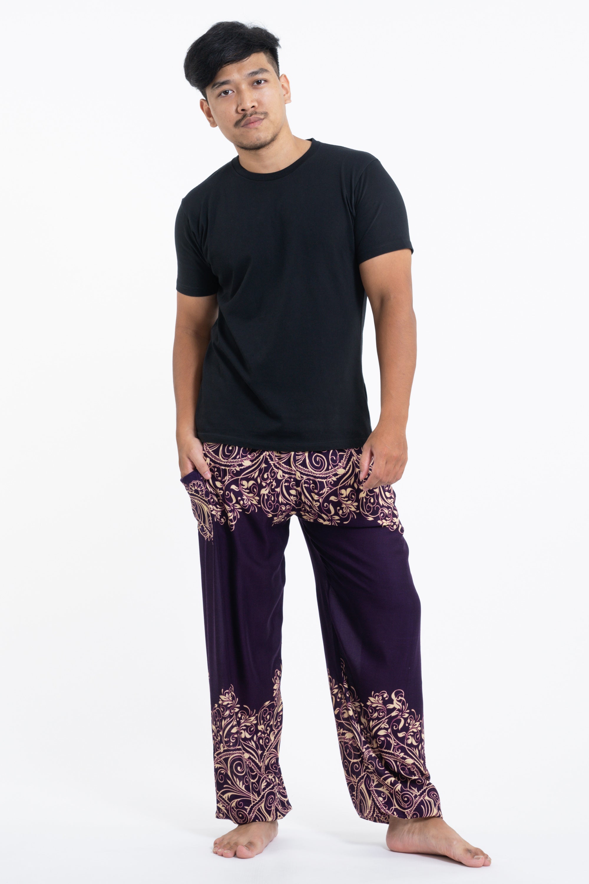 Vines Men's Harem Pants in Purple
