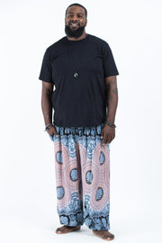 Plus Size Mandala Elephant Men's Elephant Pants in Silver Gray