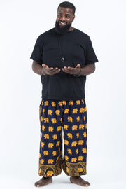 Plus Size Golden Elephant Men's Elephant Pants in Navy