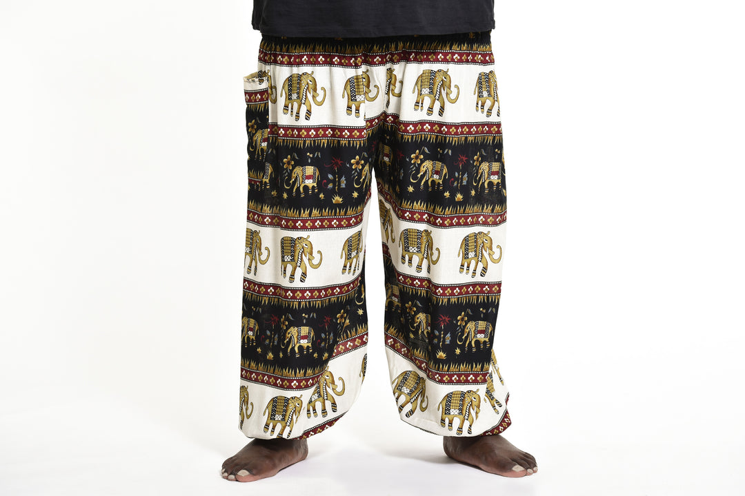 Plus Size Elephant Bliss Men's Elephant Pants in Black – Harem Pants