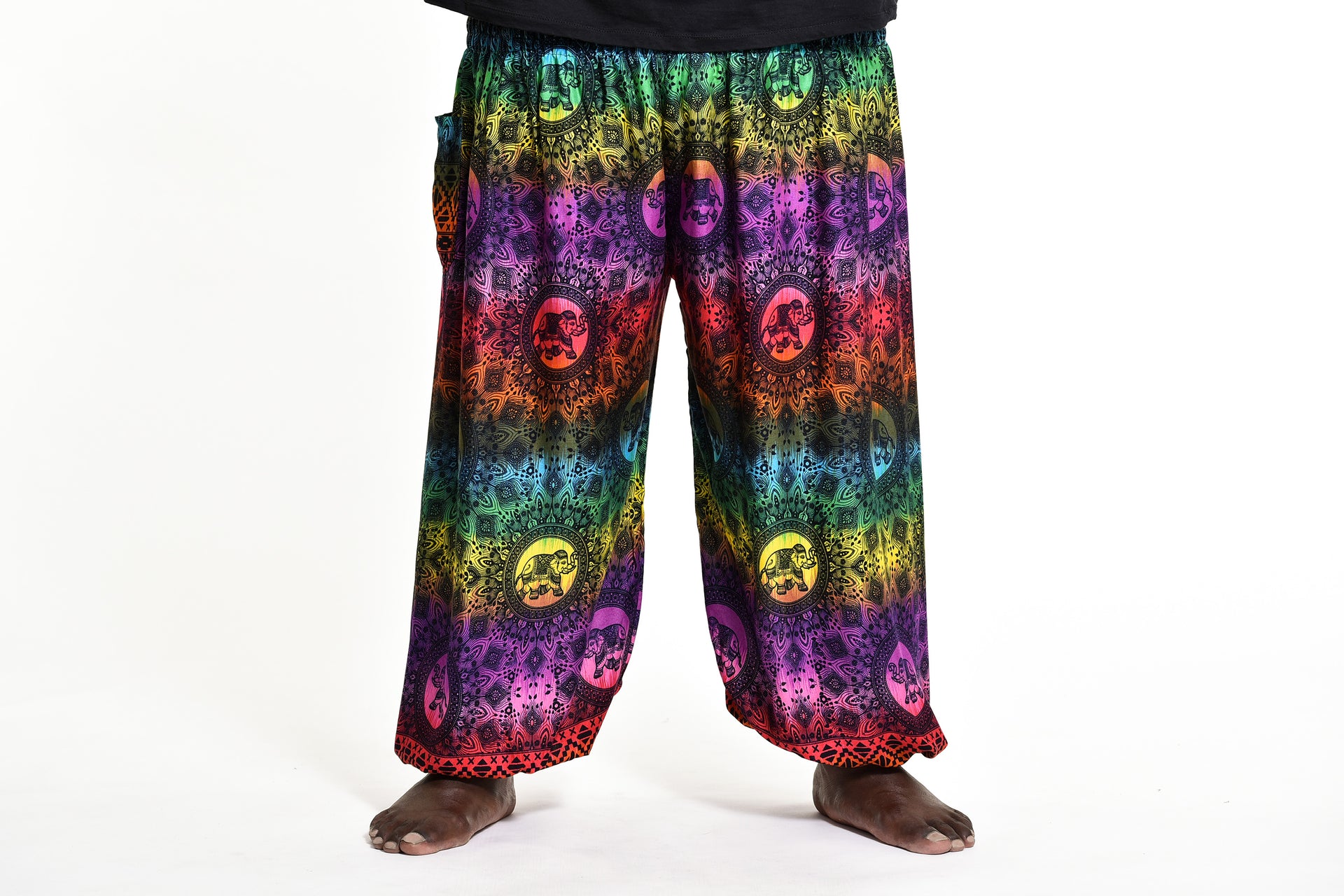 Pants - RAINBOWPHANT blue - Rainbows and elephants print
