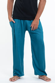 Solid Color Men's Tall Harem Pants in Aqua Blue