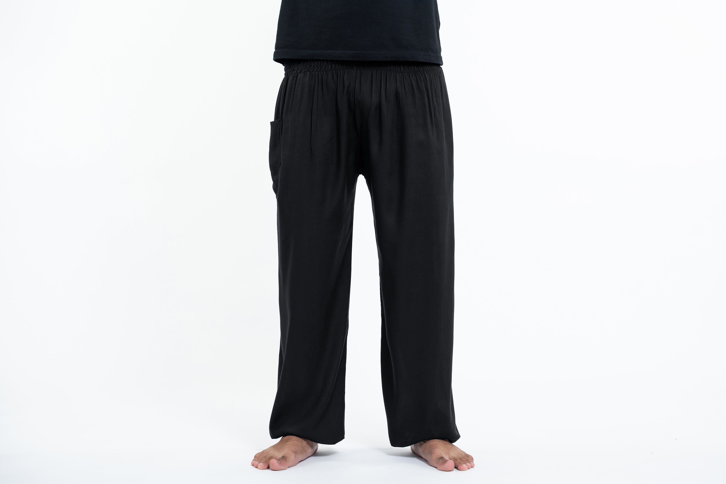 Solid Color Men's Tall Harem Pants in Black