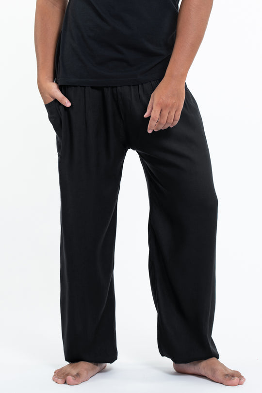 Solid Color Men's Tall Harem Pants in Black