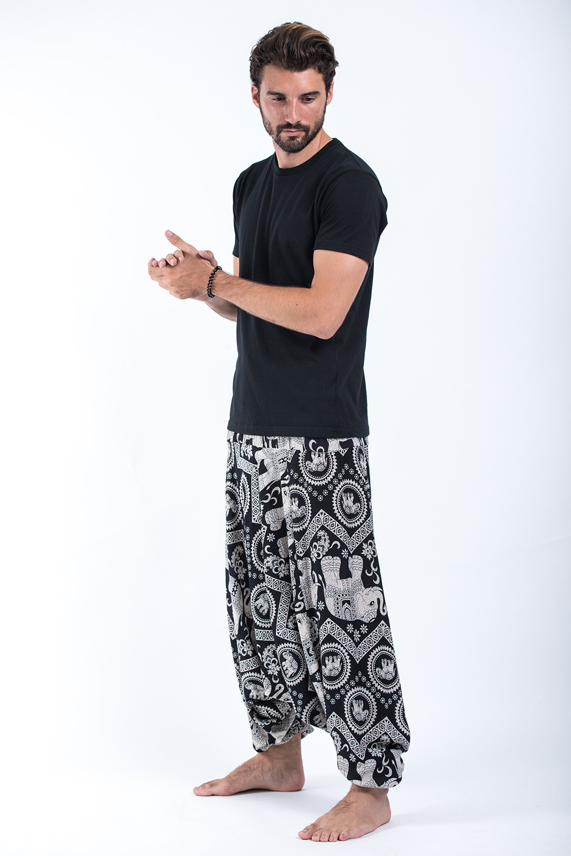 Imperial Elephant Drop Crotch Men's Elephant Pants in Black – Harem Pants