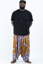 Plus Size Mandala Elephant Drop Crotch Men's Elephant Pants in Bronze