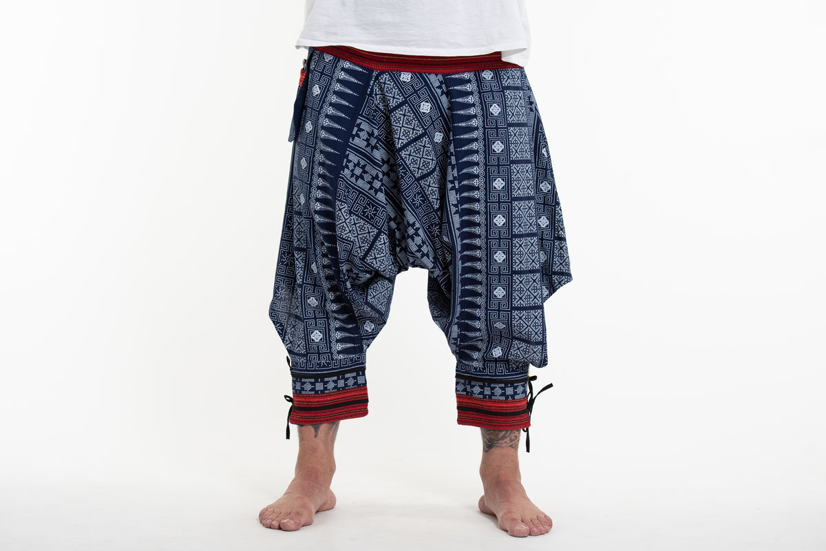 Plus Size Traditional Prints Thai Hill Tribe Fabric Men's Harem Pants
