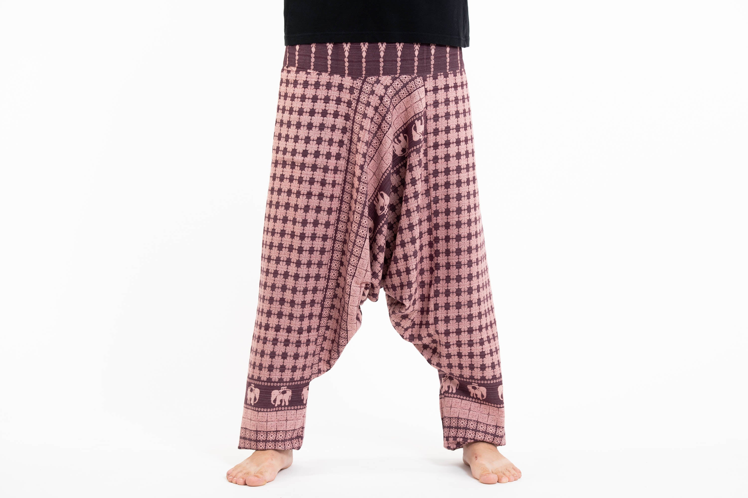Hill Tribe Elephant Men's Elephant Pants in Mauve