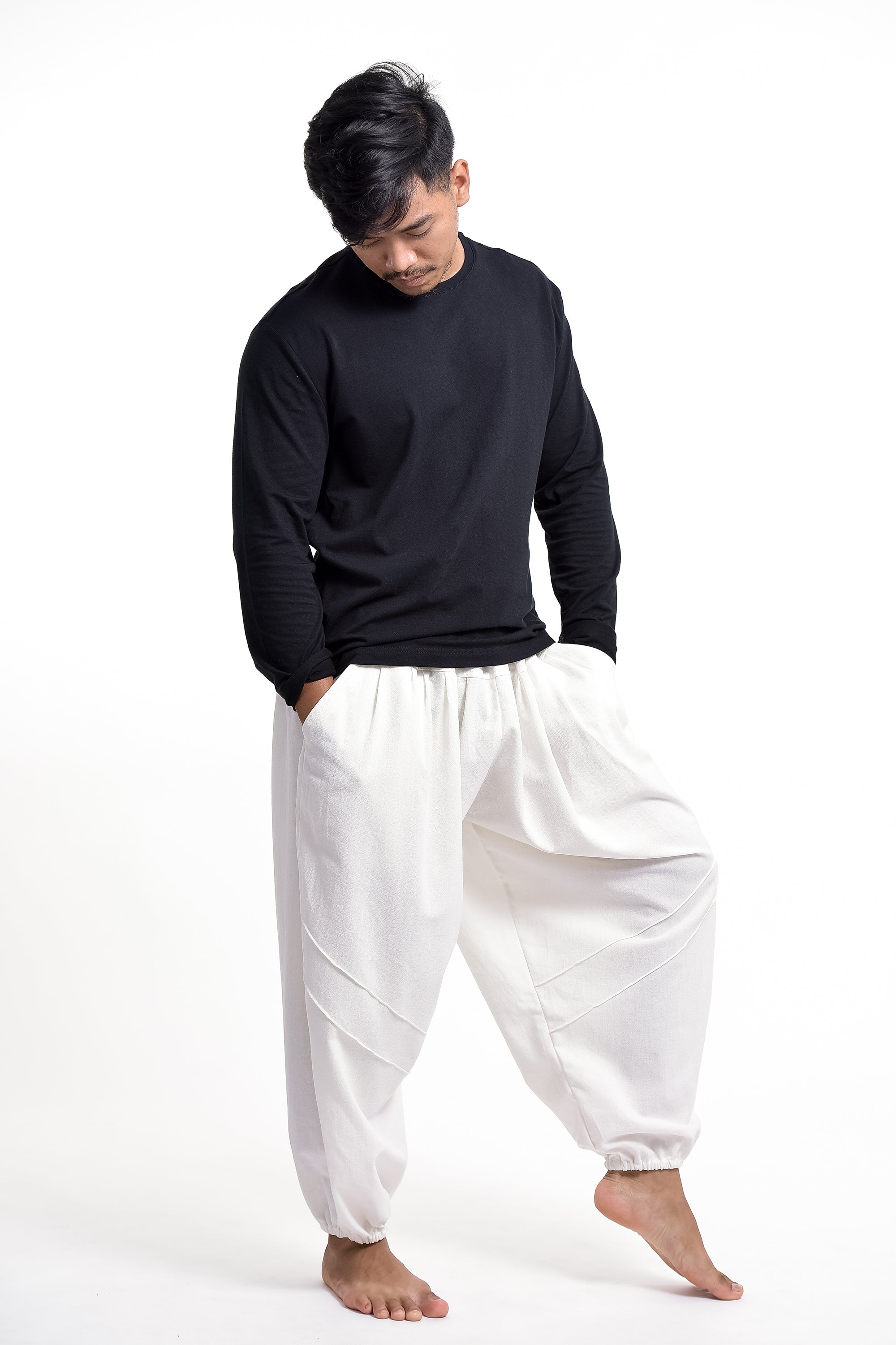 Denim Off white Harem Pants Men at Rs 600/piece in Bhopal | ID: 23958241048