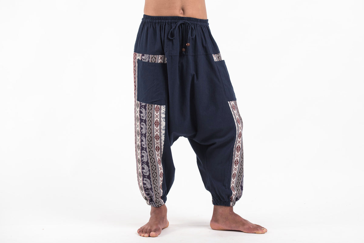 Elephant Aztec Cotton Men's Harem Pants in Navy. Free Shipping for all ...