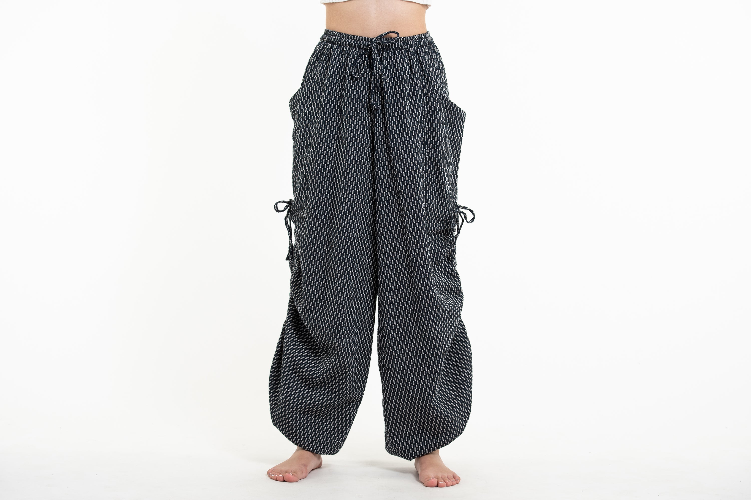 Men's Ribbed Cotton Pants in Black