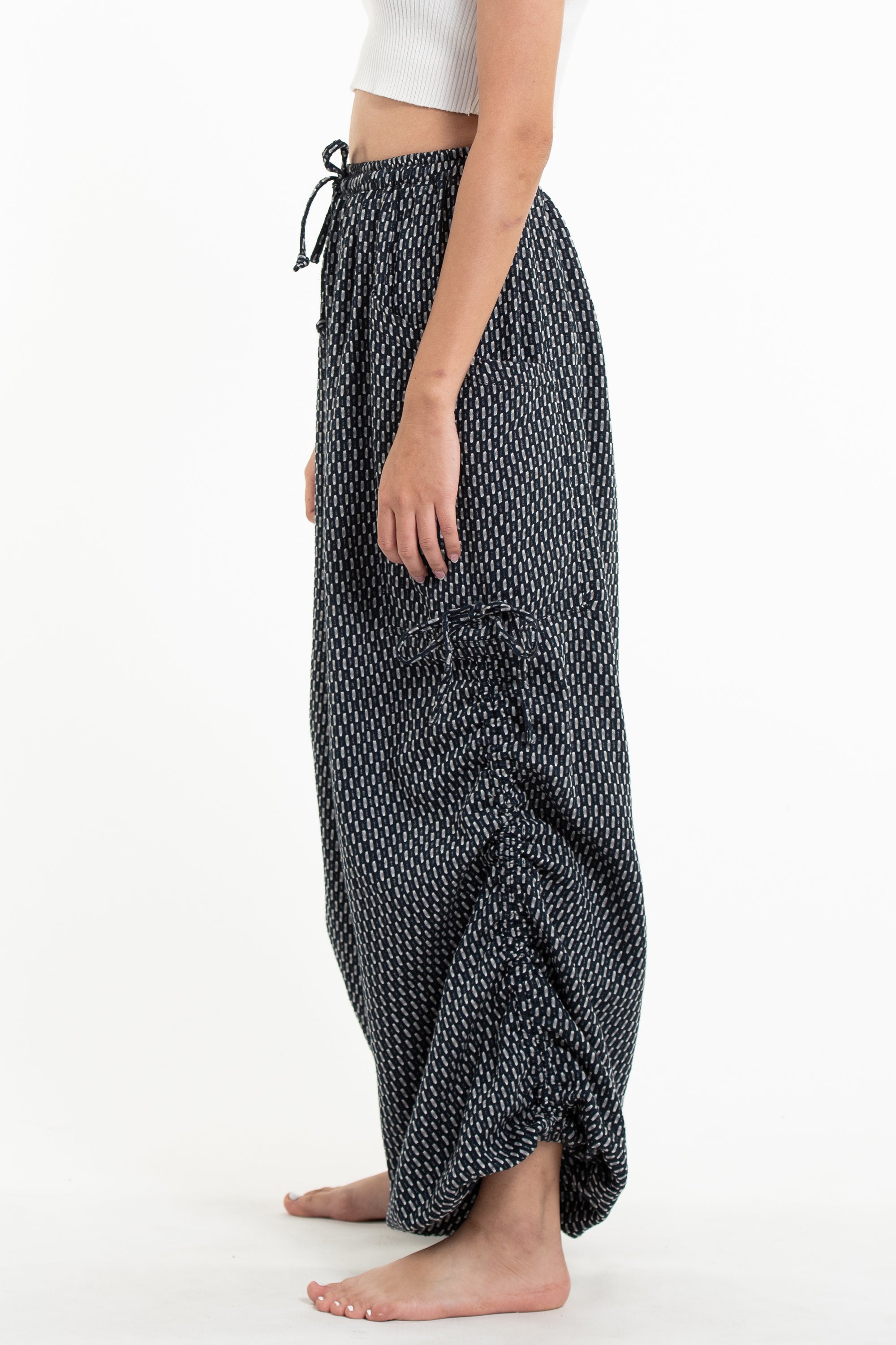 Men's Ribbed Cotton Pants in Black