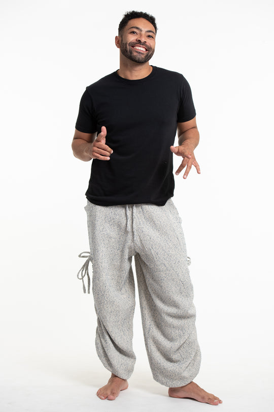 Men's Ribbed Cotton Pants in Blue