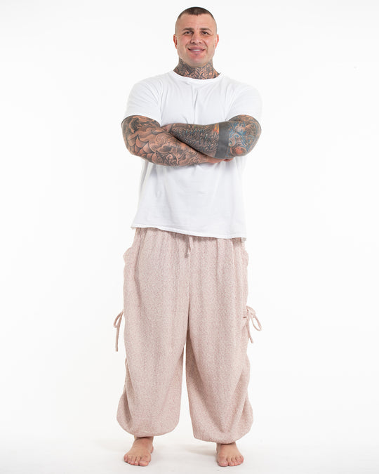 Plus Size Men's Ribbed Cotton Pants in Pink