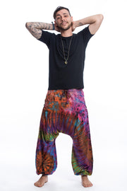 Tie Dye Cotton Men Harem Pants in Sugar Rainbow