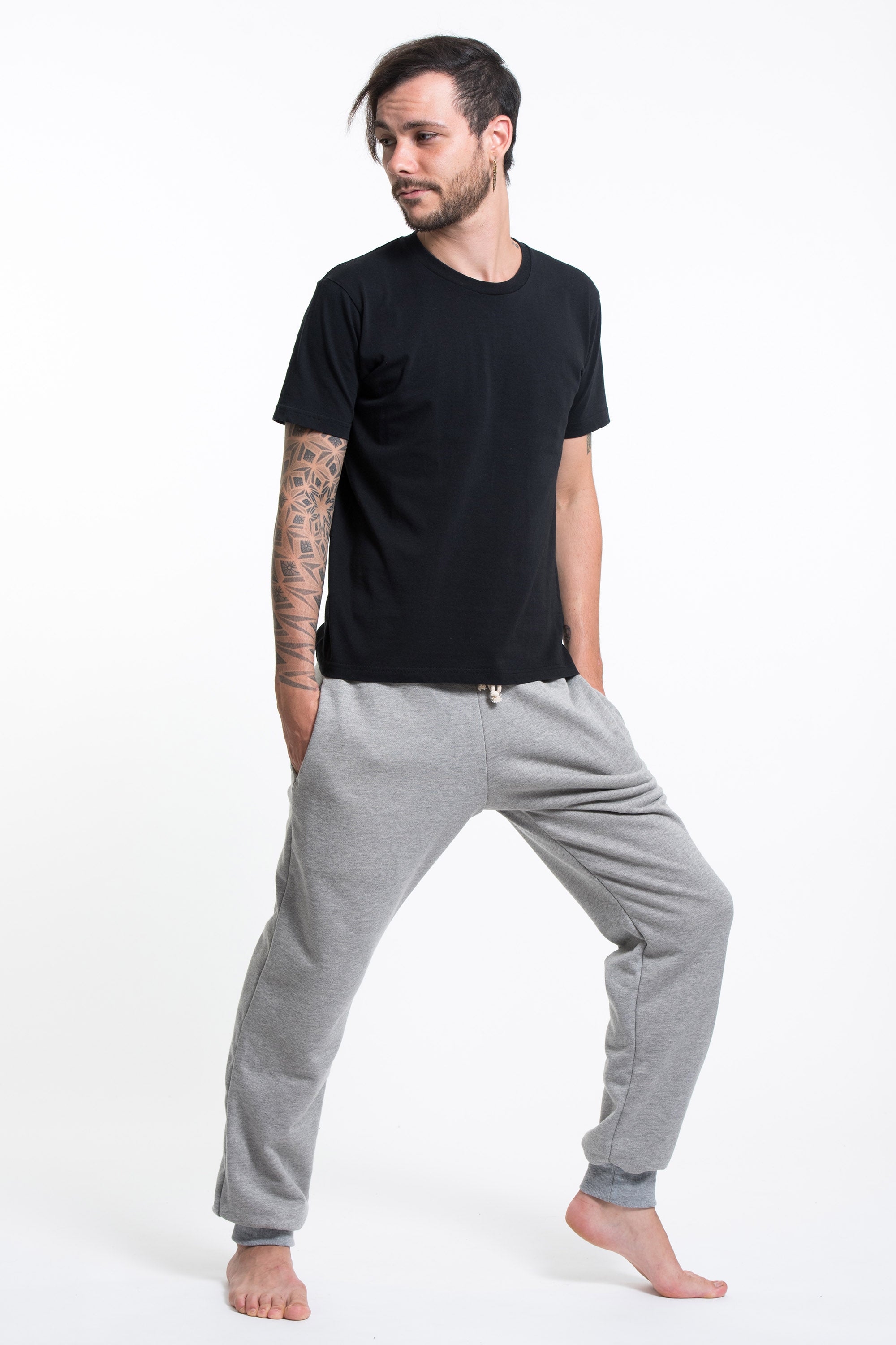 Men's Terry Pants with Aztec Pockets in Gray (Size S - XL )