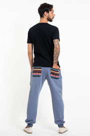 Men's Terry Pants with Aztec Pockets in Light Blue (Size S - XL )