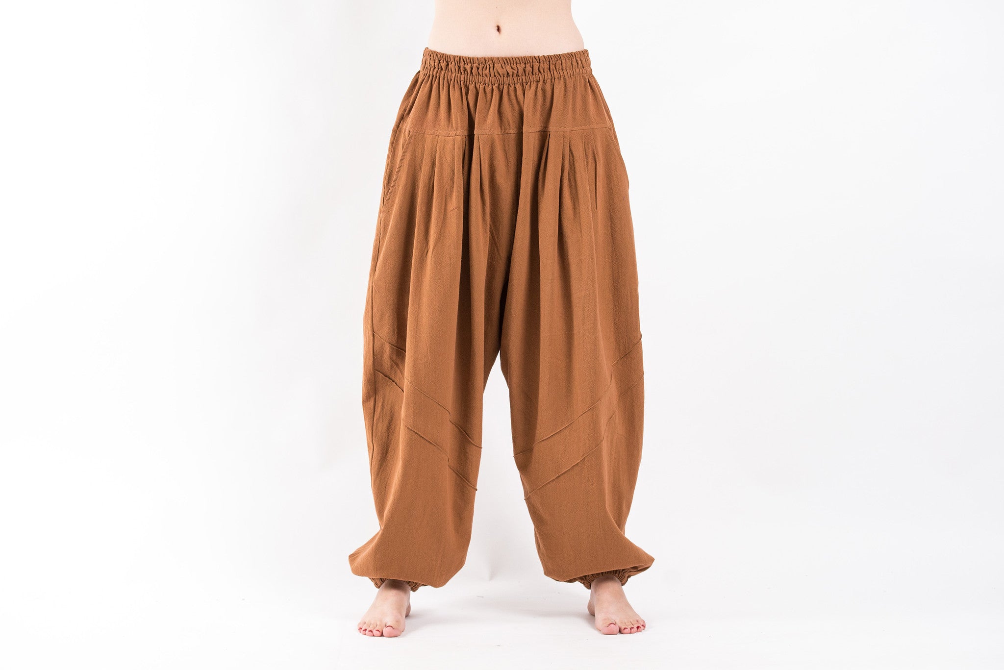 Genie Women's Cotton Harem Pants in Brown
