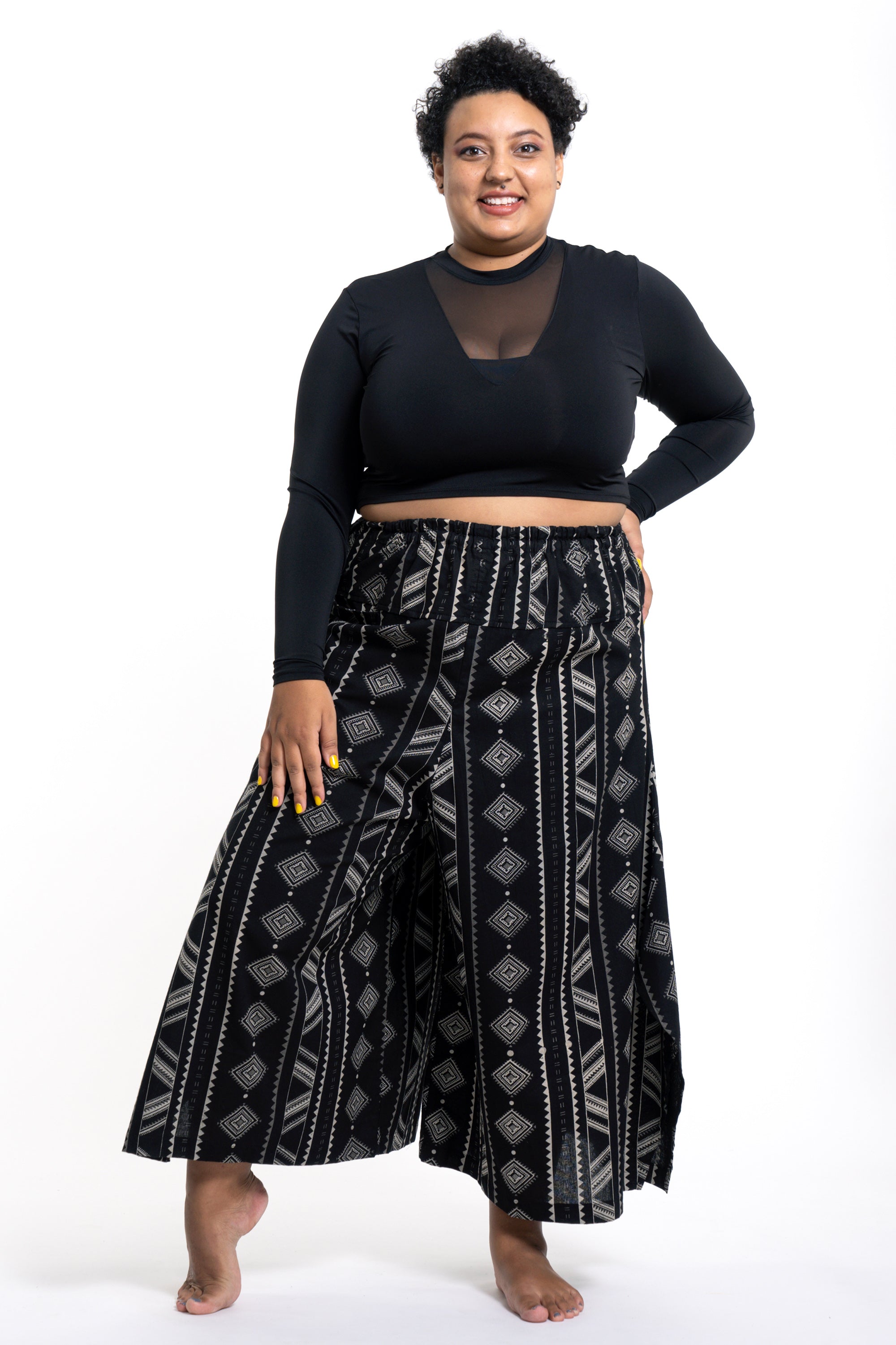 Geneva Extreme Wide Leg PantsLeaf and Floral Plus Size  ShopperBoard