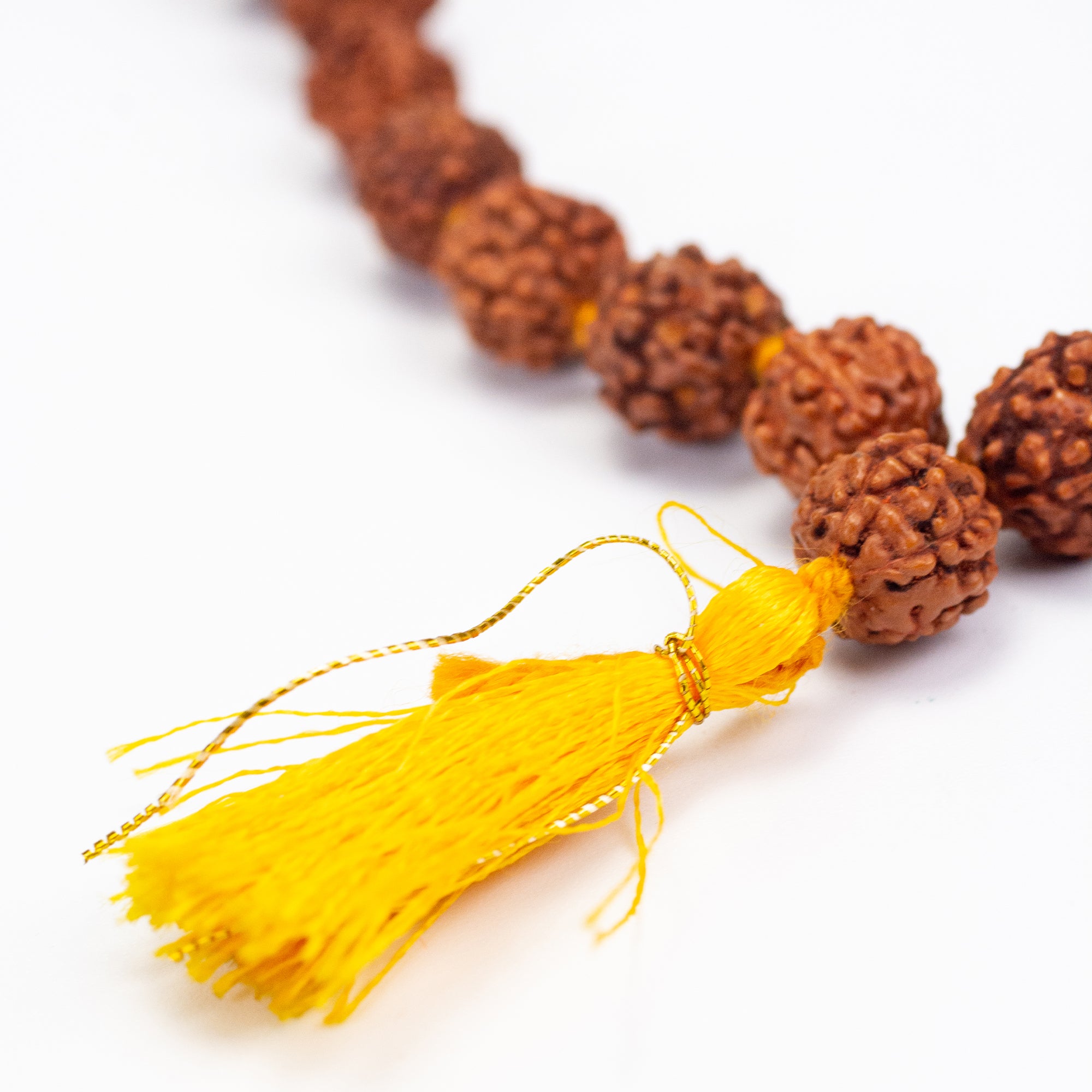Tibetan Rudraksha Mala in Amber