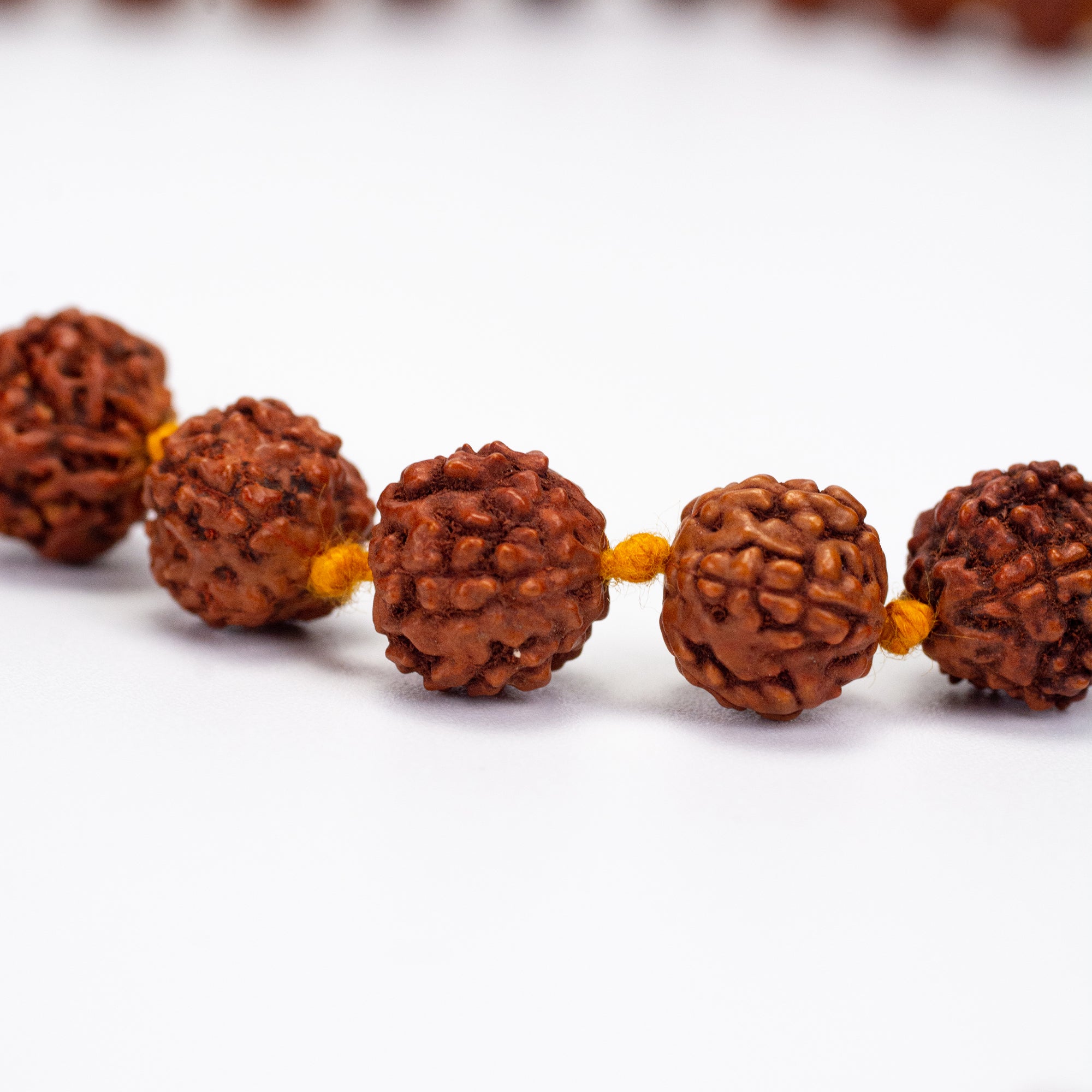 Tibetan Rudraksha Mala in Amber